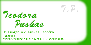 teodora puskas business card